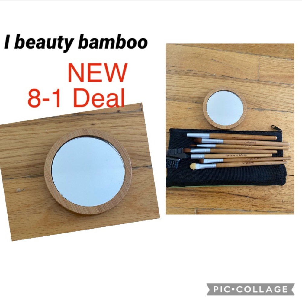 8-1 NEW Brand Ibeauty 7 brushes and mirror